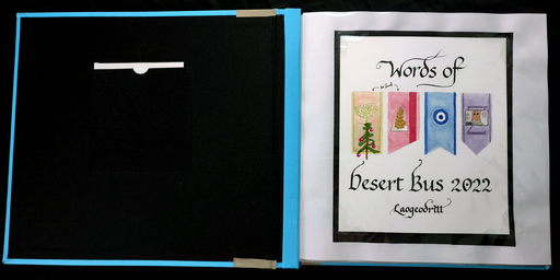 Words of Desert Bus 2022 Calligraphy Book - Title Page